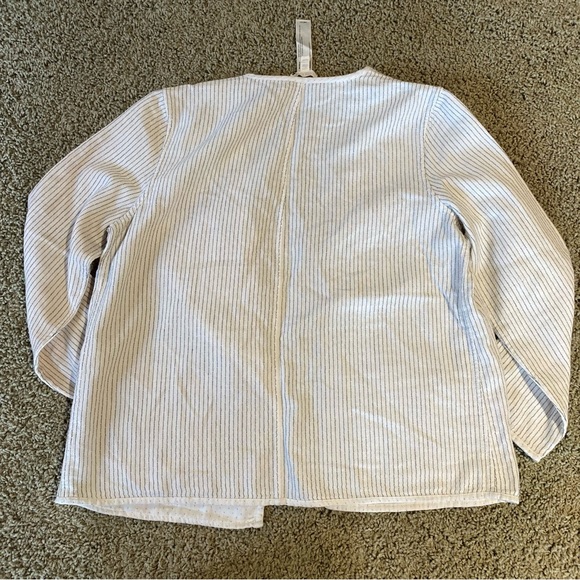Eileen Fisher Ivory and Black Reversible Jacket Top Petite Small - Picture 6 of 8